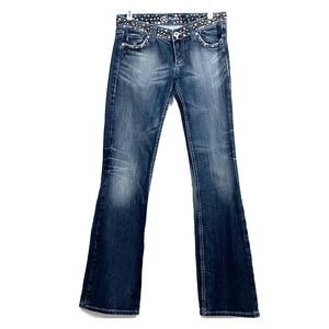 Miss Me Rhinestone Studded Jeans Size 29 USA